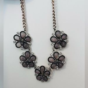 Silver and grey flower bubble necklace with sparkles